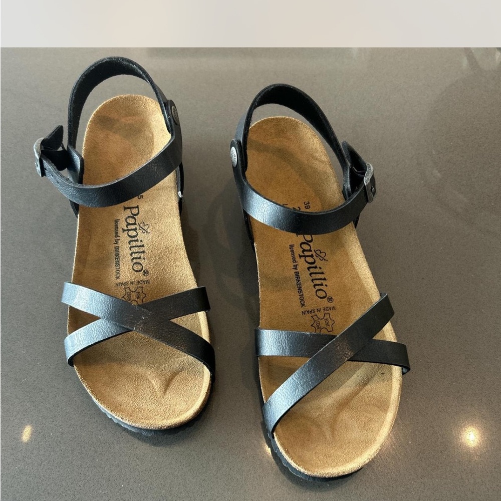 Papillio Black Strappy Sandals